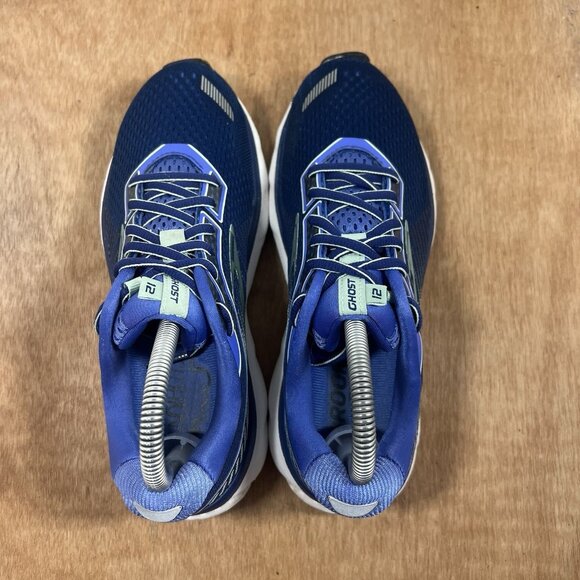 Brooks Ghost 12 Womens Size 7 Running Shoes Athletic Sneakers Blue - Picture 6 of 10